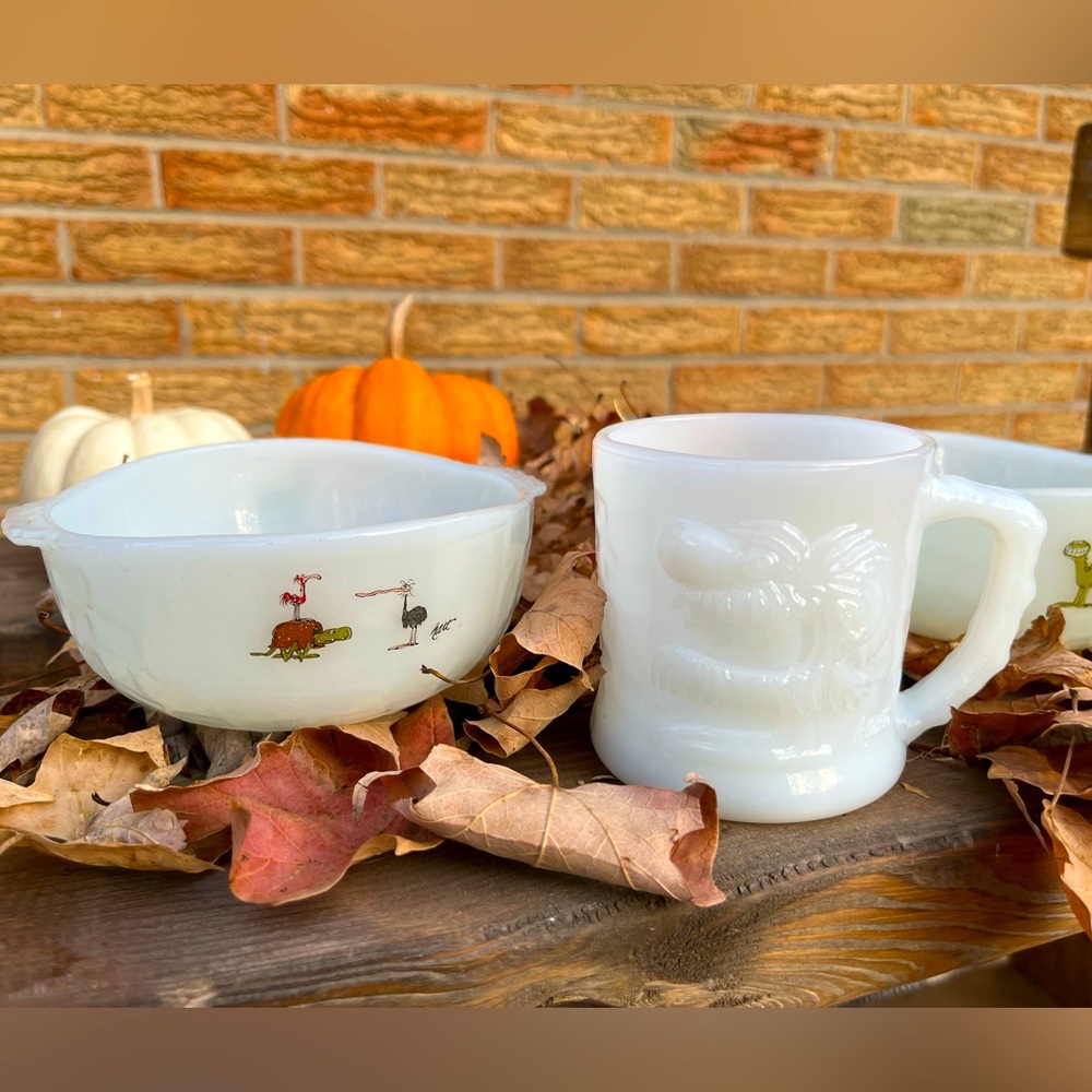 4 Piece Vintage Grog BC Comic Mugs and Bowls